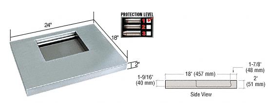 CRL 24" Wide x 18" Deep Level 1 Protection Stainless Steel Shelf with Deal Tray