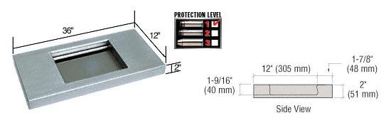 CRL 36" Wide x 12" Deep Level 1 Protection Stainless Steel Shelf with Deal Tray