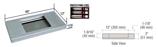CRL 48" Wide x 12" Deep Level 1 Protection Stainless Steel Shelf with Deal Tray