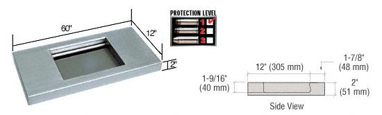 CRL 60" Wide x 12" Deep Level 1 Protection Stainless Steel Shelf with Deal Tray