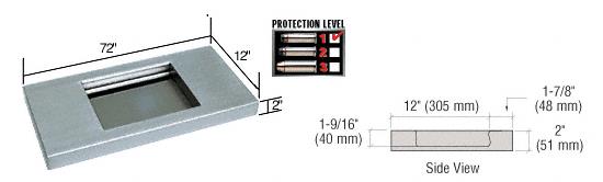 CRL 72" Wide x 12" Deep Level 1 Protection Stainless Steel Shelf with Deal Tray
