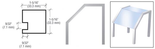 CRL Brite Anodized Sculptured Series Custom Size Top-Shelf Sneeze Guard