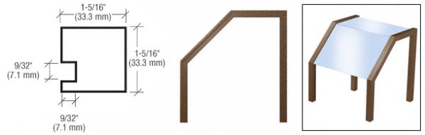 CRL Duranodic Bronze Sculptured Series Custom Size Top-Shelf Sneeze Guard
