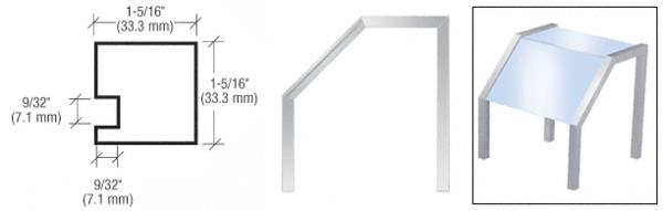 CRL Satin Anodized Sculptured Series Custom Size Top-Shelf Sneeze Guard