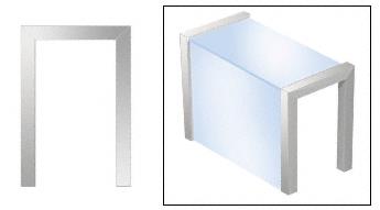 CRL Brite Anodized Sculptured Series Custom Size Front-Enclosed Sneeze Guard