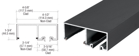 CRL Black Anodized SSR Top Track - 10 Ft. Long