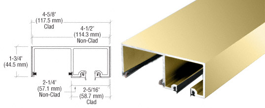 CRL Polished Brass SSR Top Track - 10 Ft. Long