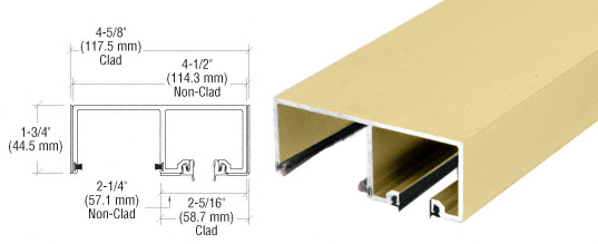 CRL Satin Brass SSR Top Track - 10 Ft. Long