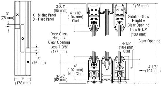 CRL XOX Dark Bronze Anodized SSR Bottom Rolling Sliding Door System
