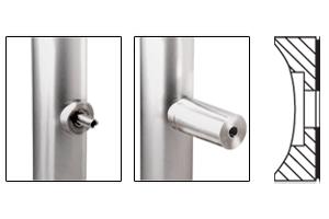 CRL Satin Chrome 2" Tubing Adapter for 1-1/4" Diameter Standoff