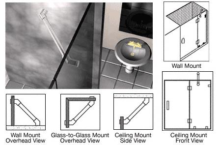 CRL Chrome Through-Glass Mounted Support Bar