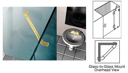 CRL Satin Brass Through Glass-to-Glass Mounted Support Bar