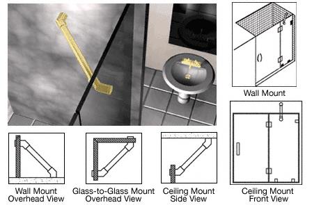 CRL Satin BrassThrough-Glass Mounted Support Bar