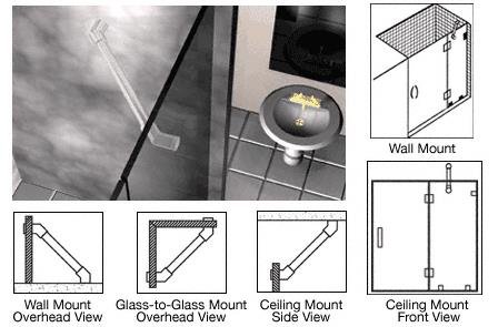 CRL Satin Chrome  Support  Through-Glass Mounted Support Bar