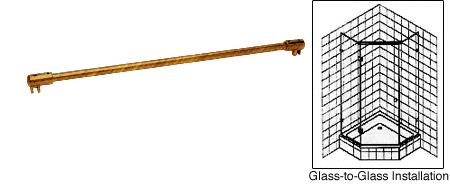 CRL Antique Brass Frameless Shower Door Fixed Panel Glass-To-Glass Support Bar for 3/8" to 1/2" Thick Glass