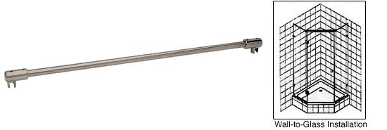 CRL 51" Brushed Nickel Glass-to-Glass Support Bar for 3/8" to 1/2" Thick Glass