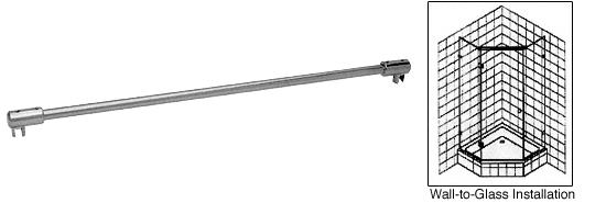 CRL 51" Chrome Glass-to-Glass Support Bar for 3/8" to 1/2" Thick Glass