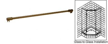 CRL Antique Brass Frameless Shower Door Fixed Panel Glass-To-Glass Support Bar for 1/4" to 5/16" Thick Glass