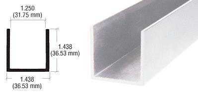 CRL Satin Anodized 1-1/4" (32mm) U-Channel Extrusion - 12 ft long