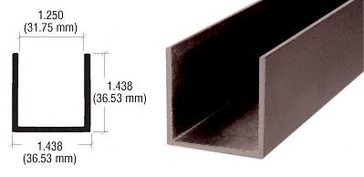 CRL Duranodic Bronze 1-1/4" (32mm) U-Channel Extrusion - 12 ft long