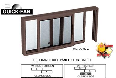 CRL Duranodic Bronze Horizontal Sliding Service Window XO or OX Format with 1/8" Glass Only with Screen