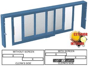 CRL Kynar Painted Horizontal Sliding Service Window XX Format with 1/2" Insulating Glass No Screen