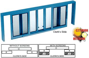 CRL Kynar Painted Horizontal Sliding Service Window XOX Format With 1/2" Insulating Glass With Screen