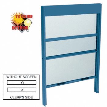 CRL Custom Powder Painted Vertical Sliding Service Windows with Sash Balances and 1/4" Glass No Screen