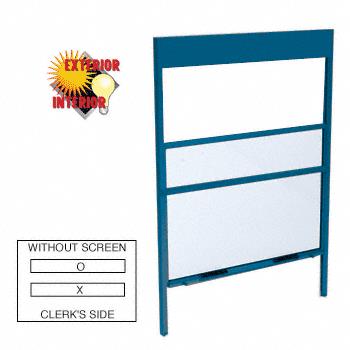 CRL Custom Powder Painted Vertical Sliding Service Window With Sash Balances for Surface or Pocket Installation with 1/4" Glass No Screen