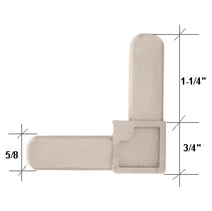 CRL 1/4" Beige Square Cut Frame Corner - 100 pack