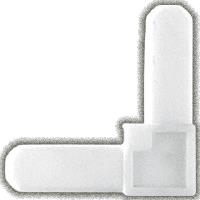 CRL 1/4" White Square Cut Frame Corner - 100 pack