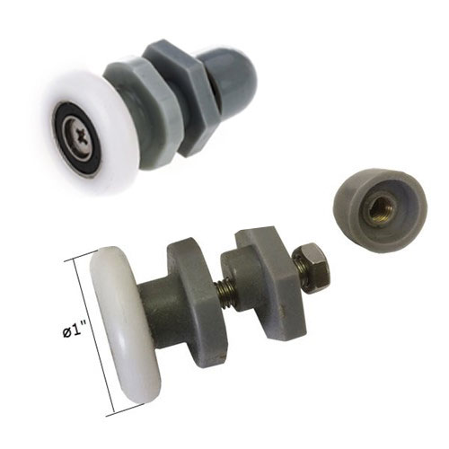 Gordon Glass&#174; Shower Door 1" Ball Bearing Nylon Roller Assembly for Framed and Frameless Sliding Shower Doors