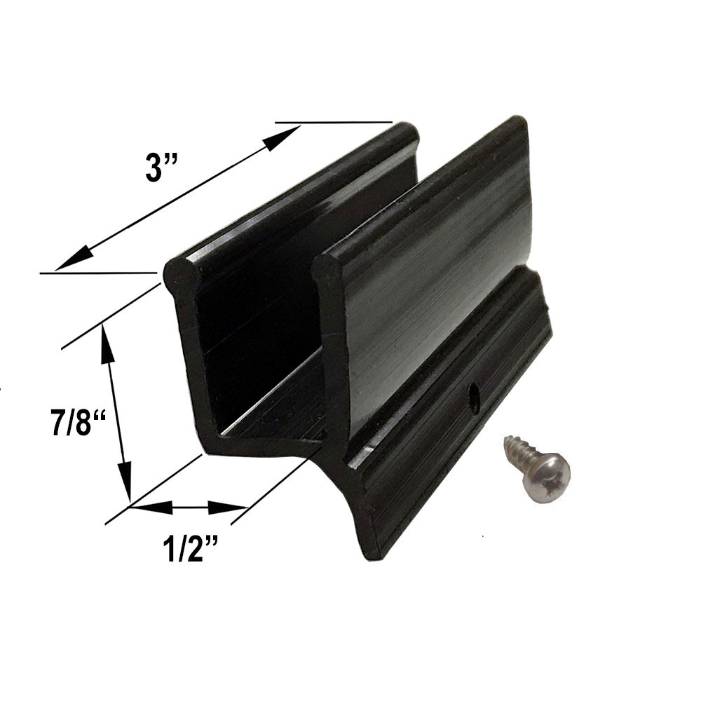 Gordon Glass&#174; Sliding Shower Door Bottom Guide 1/2" Wide x 3" Long