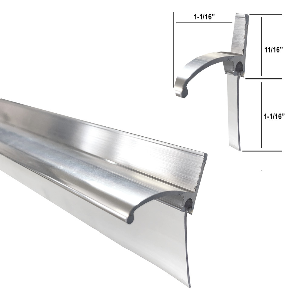 Gordon Glass&#174; Chrome Framed Shower Door Replacement Bottom Deflector with Vinyl Sweep and Pre-applied Mounting Tape - 30" Long