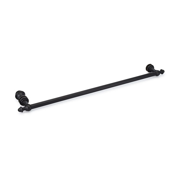 Symphony Cuttable Towel Bar and X Knob Shower Door Combination with Rosette - Matte Black