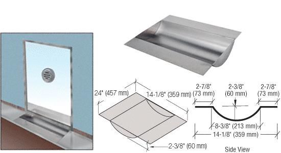 CRL Deluxe 24" Wide X 14-1/8" Deep X 2-3/8" High Brushed Stainless Finish Drop-In Deal Tray
