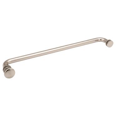 CRL Polished Nickel 18" Towel Bar With Traditional Knob