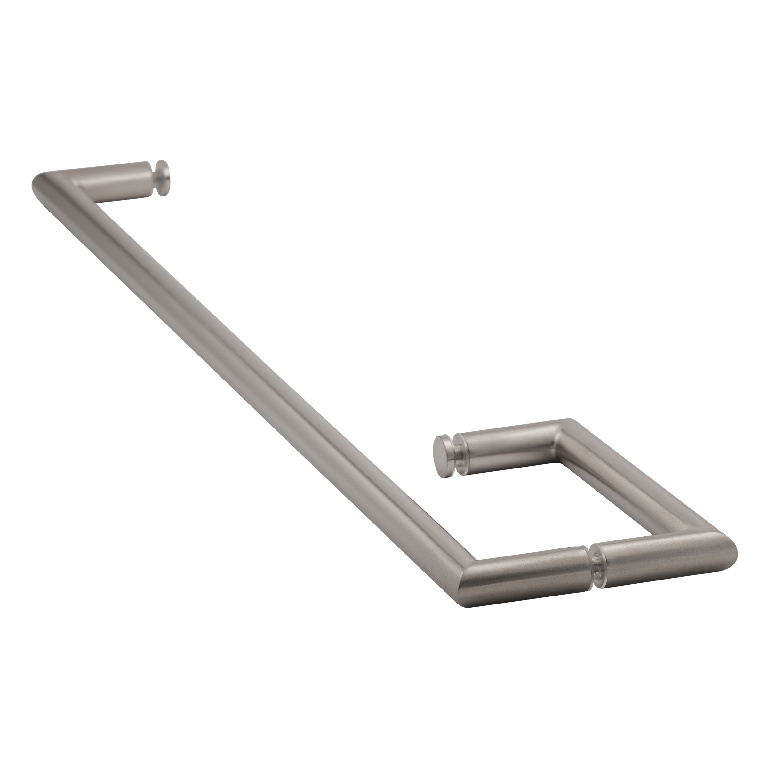 Brushed Nickel 6" X 24" Mitered Towel Bar/Handle Combo