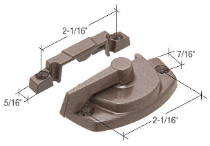 CRL Truth Bronze Sash Lock With Lugs- 7/16" Backset 2-1/16" Mounting Holes