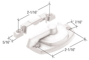 CRL Truth White Sash Lock With Lugs- 7/16" Backset 2-1/16" Mounting Holes