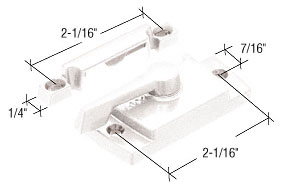 CRL White Sash Lock With Lugs, 7/16" Backset, 2-1/16" Mounting Holes