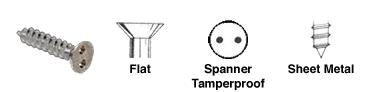 CRL 8 x 1/2" Flat Head Spanner Tamperproof Type 'A' Sheet Metal Screws