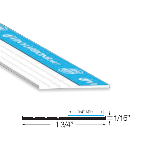 Gordon Glass® White 1-3/4" TRIMQUICK Flat Vinyl, 4 ft Long, Pack of 4