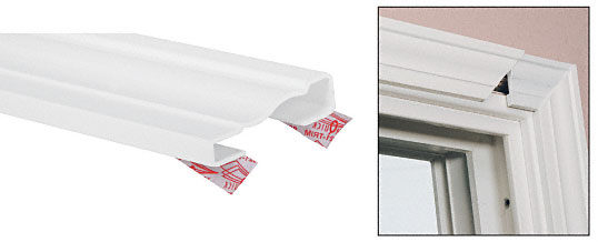 CRL White TrimQuick 2-1/4" Vinyl Window Casing - 12 ft Long