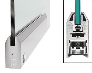 CRL Brushed Stainless 9-1/2" Door Rail Tapered Style for 1/2" Glass With Lock