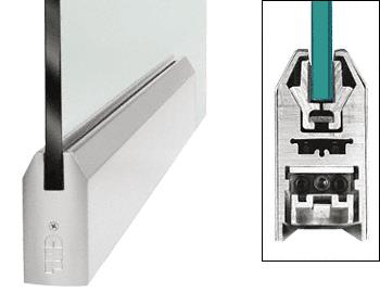 CRL Brushed Stainless 9-1/2" Door Rail Tapered Style for 1/2" Glass Without Lock