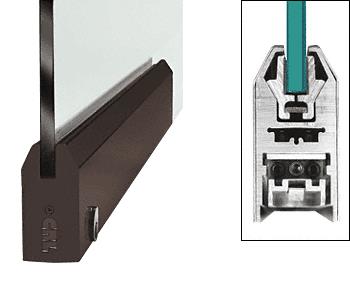 CRL Duranodic Bronze 9-1/2" Door Rail Tapered Style for 1/2" Glass with Lock