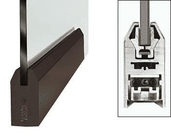 CRL Duranodic Bronze 9-1/2" Door Rail Tapered Style for 1/2" Glass without Lock