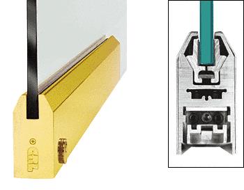 CRL Polished Brass 9-1/2" Door Rail Tapered Style for 1/2" Glass with Lock
