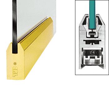 CRL Polished Brass 9-1/2" Door Rail Tapered Style for 1/2" Glass without Lock